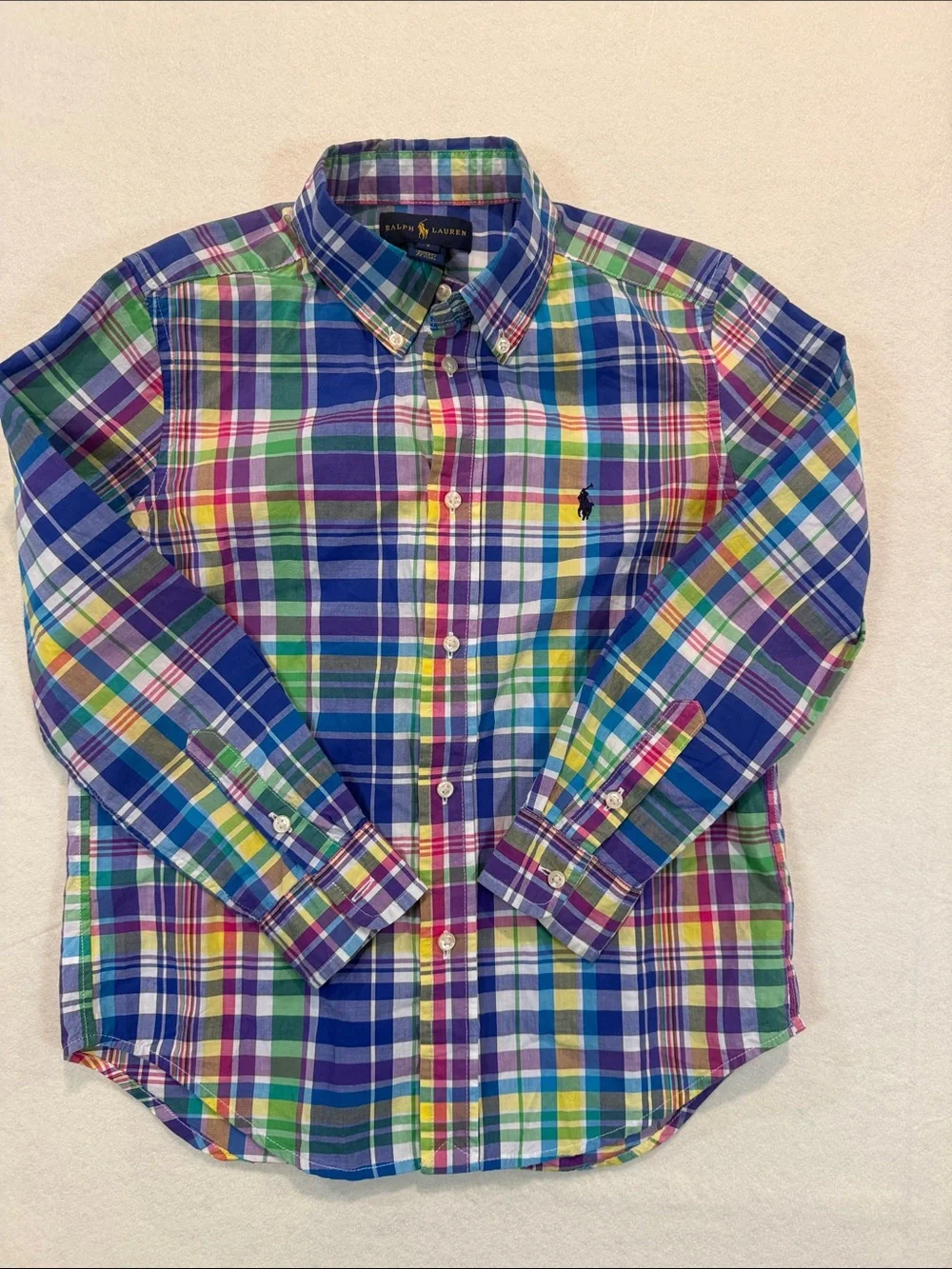 LOT of 2 Ralph Lauren & Chaps Plaid Button Down Shirts Sz 6 WW